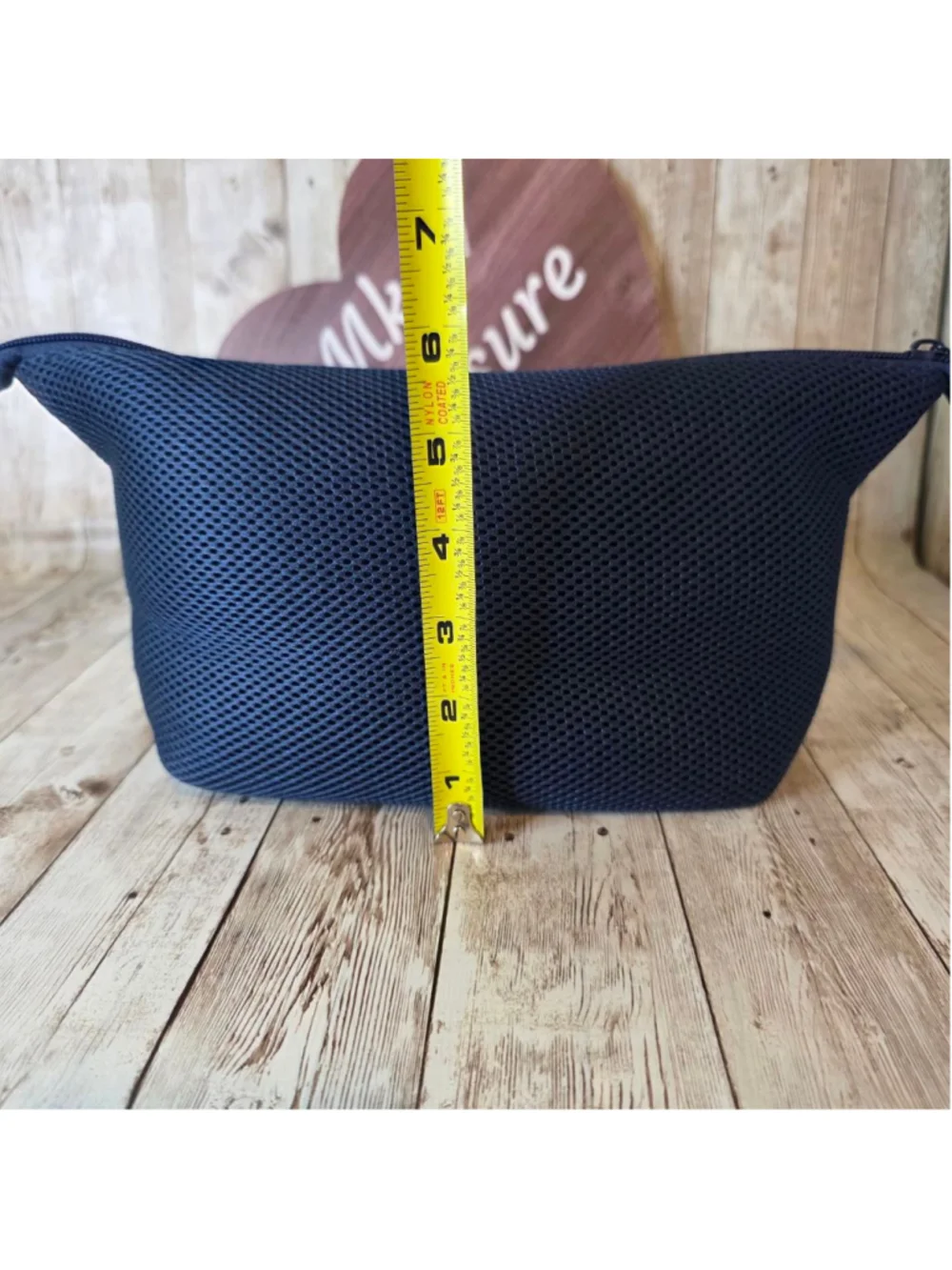 Women's Unbranded Navy Blue Mesh Cosmetic Bag NWOT